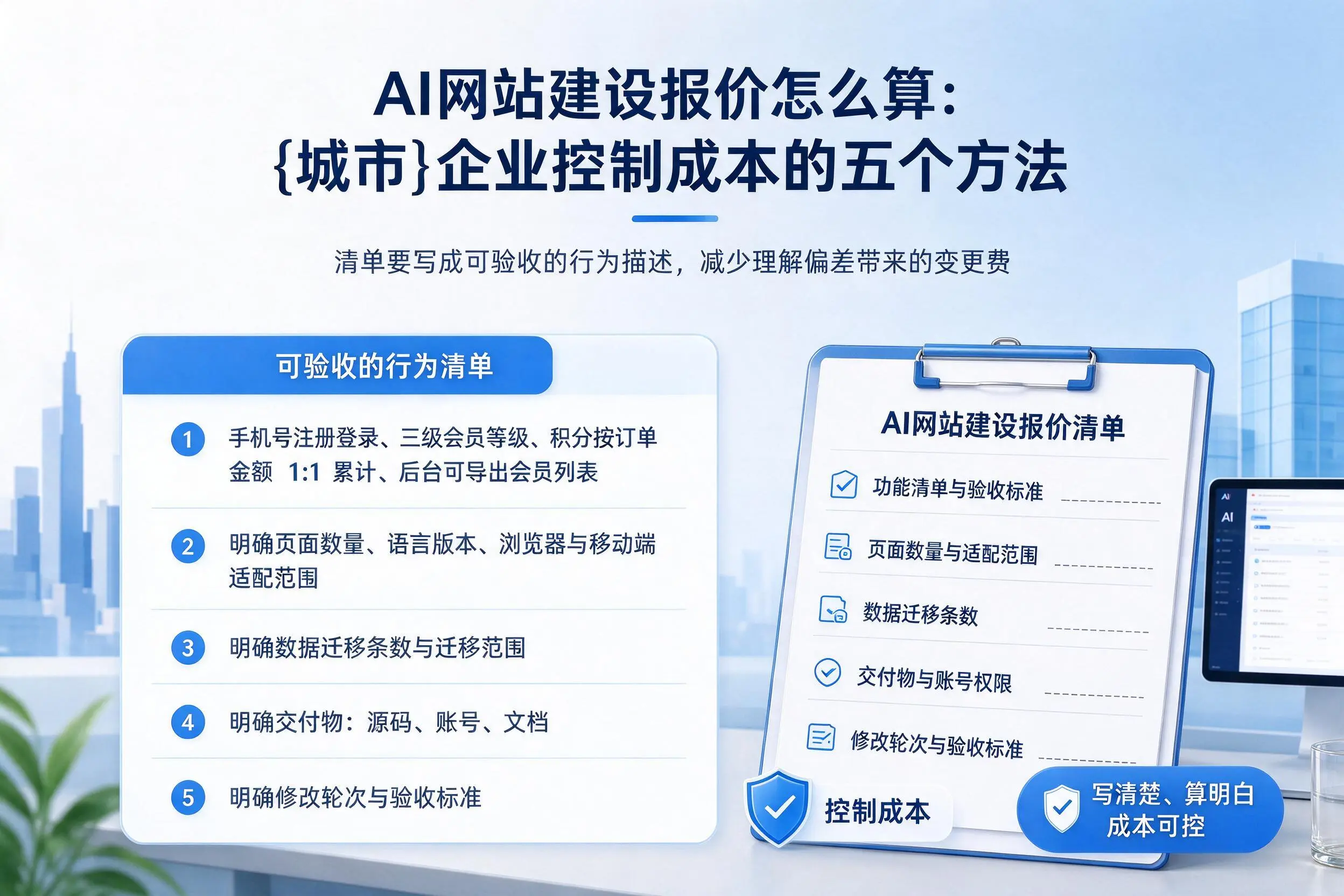 AI网站建设报价怎么算:鹤壁企业控制成本的五个方法